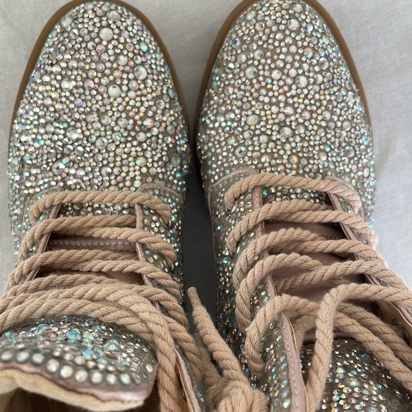 Betsey Johnson HUDSN RHINESTONES Combat Boots - Picture 6 of 12